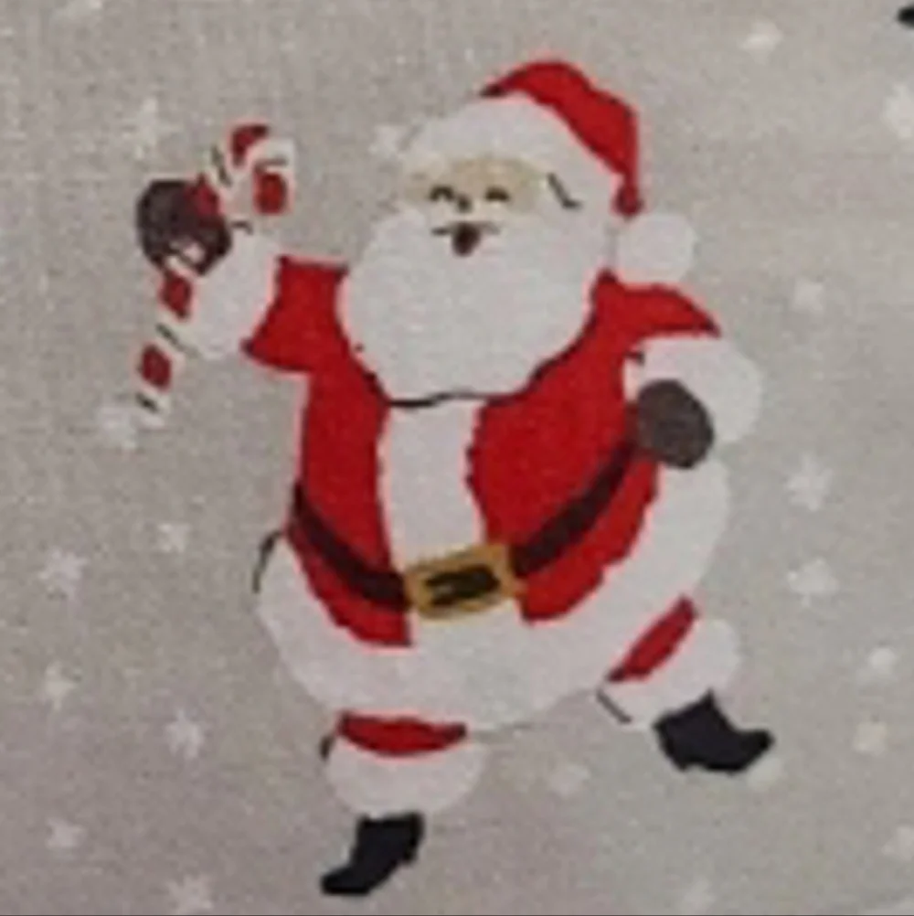 4pc Issac Mizrahi Gray Santa Clause Snowflake QUEEN Bed Sheet Set Decor NEW
